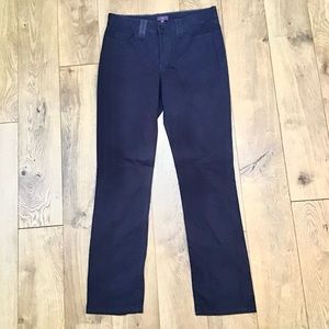 NYDJ Straight Navy Blue Brushed Cotton Chinos 8 NWOT